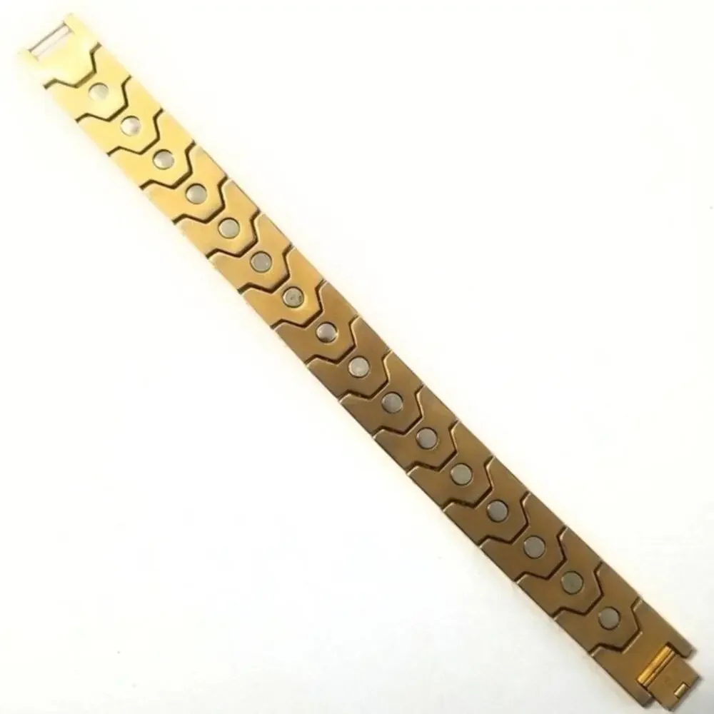 Men’s 316L stainless‎ steel gold magnetic bracelet 8.5